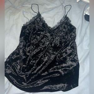 UO black velvet tank